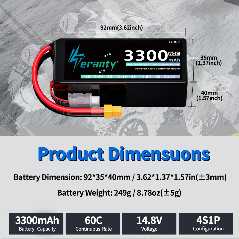 Bateria Lipo TERANTY 4S 3300mA - Drone Battery 3S avaliação e preço